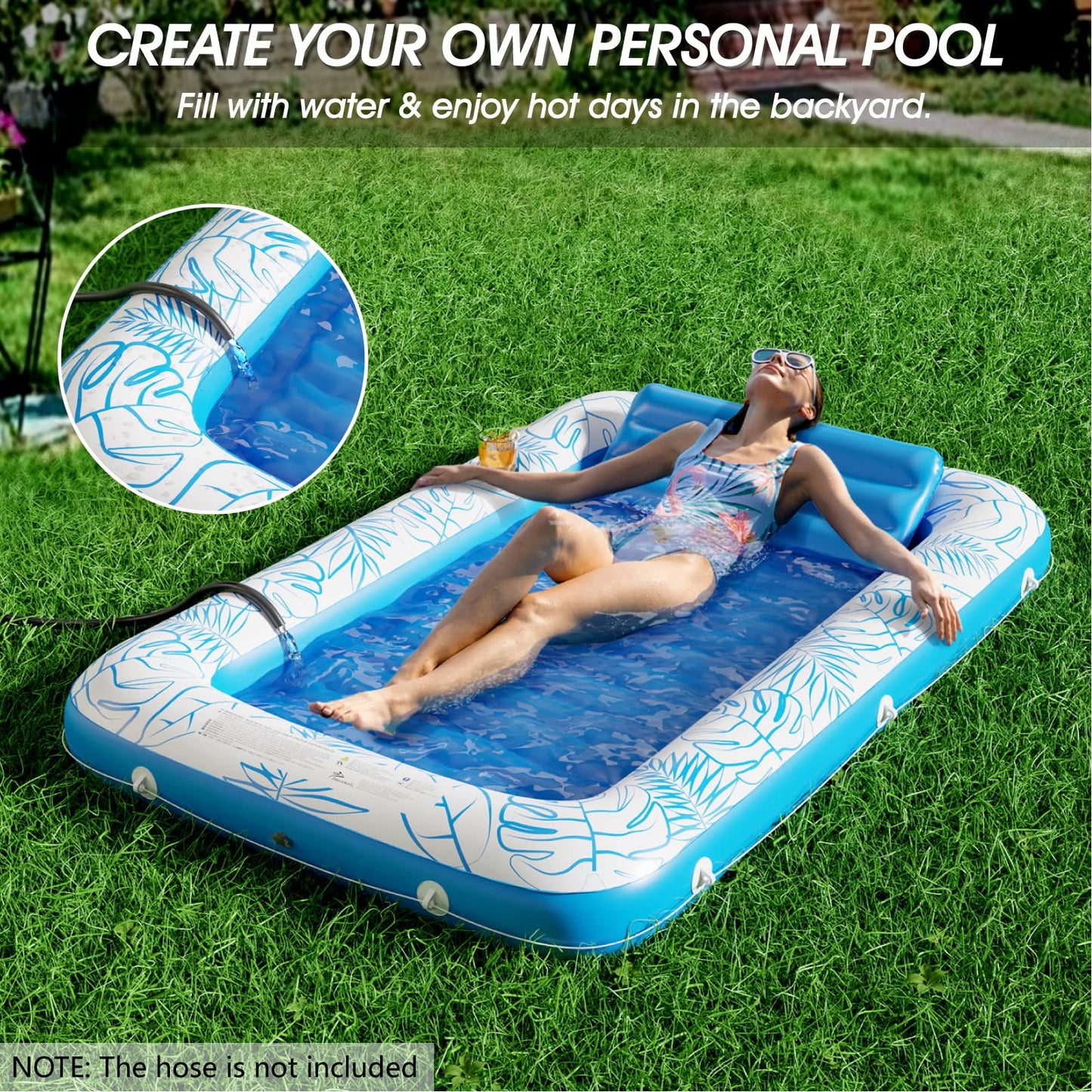 Luxury Inflatable Tanning Pool | Versatile Outdoor Lounger with Premium Comfort Features