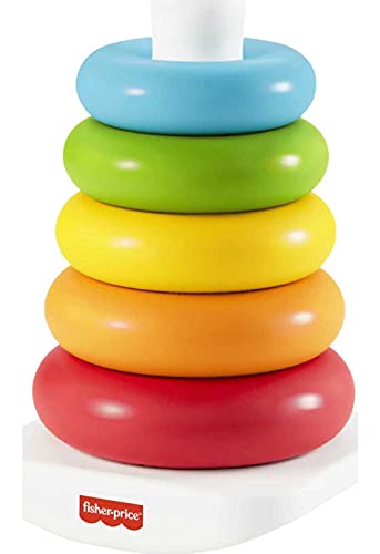 Fisher-Price Rock-a-Stack, Classic Ring Stacking Toy Made from Plant-Based Materials for Babies Ages 6 Months and Older