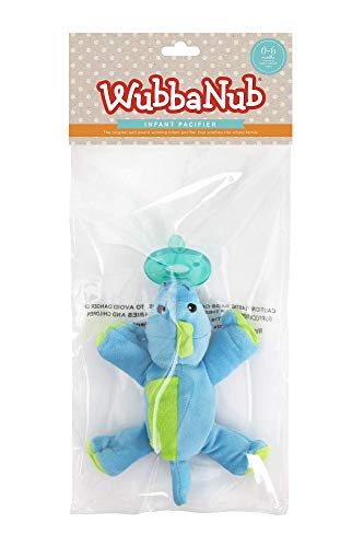 WubbaNub Medical Grade Light Blue Green Plush Dinosaur Pacifier
