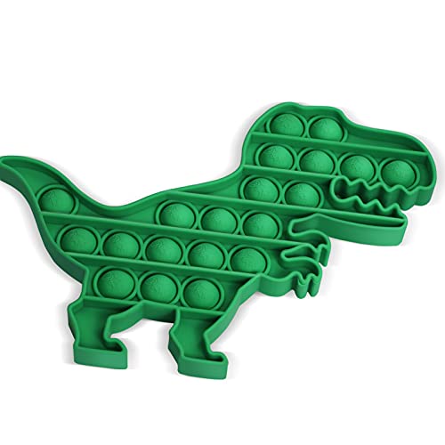 HILUDEER Pop Fidget Popping Toy , Anxiety and Stress Relief Pop Sensory Toys Silicone Logic Board Game It for Teens Kids and Adults (Green Dinosaur)
