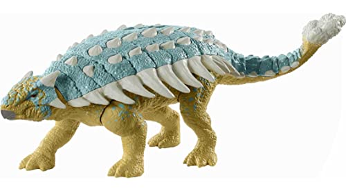 Jurassic World Roar Attack Ankylosaurus Dinosaur Figure with Movable Joints, Realistic Sculpting