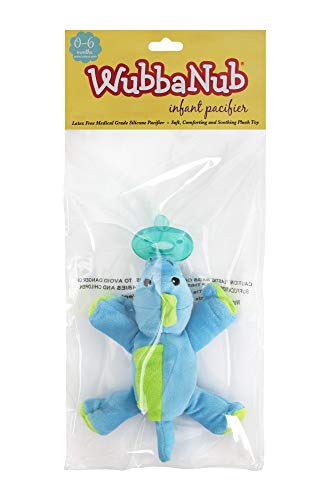 WubbaNub Medical Grade Light Blue Green Plush Dinosaur Pacifier