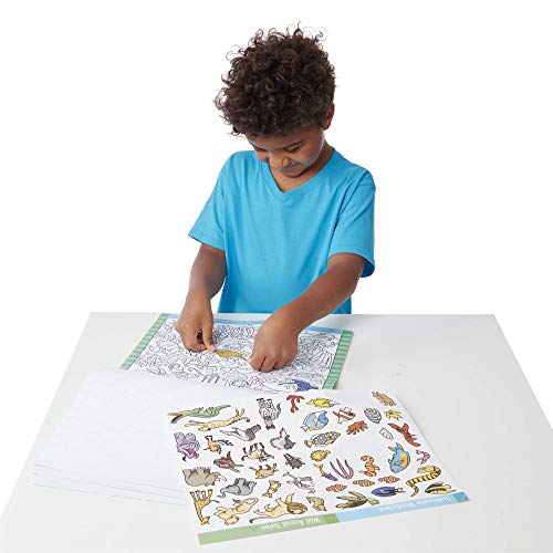 Melissa & Doug Seek and Find Sticker Pad – Animals (400+ Stickers, 14 Scenes to Color)