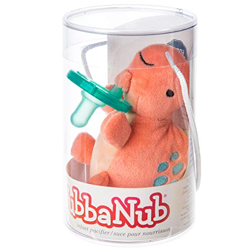 WubbaNub Stuffed Infant Pacifier, 6-Inches, Pebblesaurus Dinosaur
