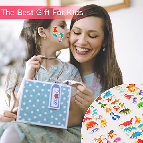 Unique Dinosaur sticker pack -10 sheets of 200 3D puffy stickers