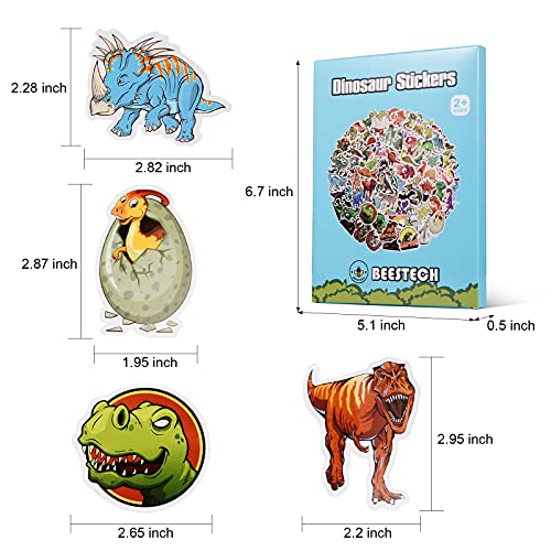 [100 Pcs ] Waterproof Dinosaur Stickers for Kids, Boys, Girls, Toddlers, Dinosaur Party Favor Supplies, Teacher Reward Stickers, Dinosaur Sticker Decal for Laptop Water Bottle
