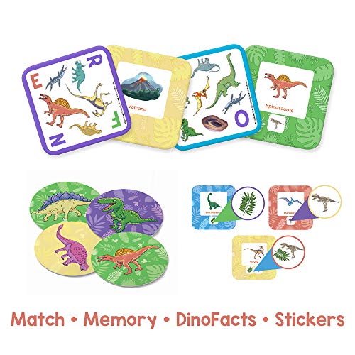 Qurious Dinos | STEM Flash Card Game | Build, Find, Match & Roar Through Millions of Years of History. Perfect for Jurassic, Dinosaur and T-Rex Enthus