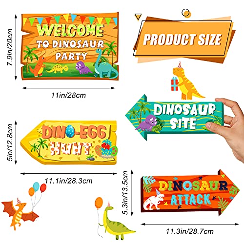 20 Piece Dinosaur Party Decorations incl. Beware of Dinosaur Signs and Yard Signs