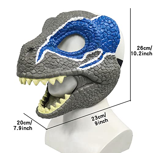 Dinosaur Mask,Realistic Teeth with Open Jaw Props Costume Tyrannosaurus Half Masks