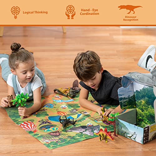 Dinosaur Kids Activity Mat with 9 Realistic Dinosaurs Figures