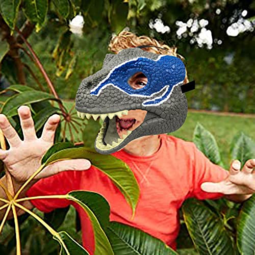 Dinosaur Mask,Realistic Teeth with Open Jaw Props Costume Tyrannosaurus Half Masks