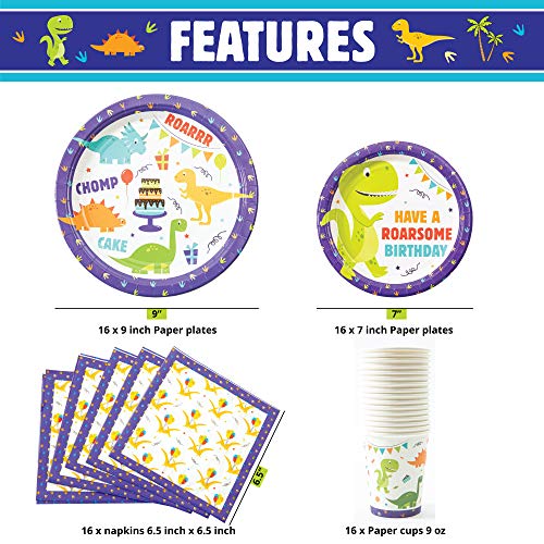 All-in-One Dinosaur Birthday Party Supplies Serves 16