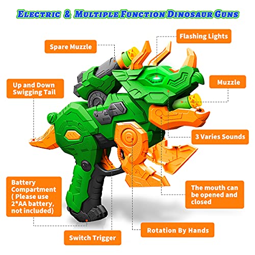 2 Pack Electric Blaster Transforming Dinosaur Nerf Guns