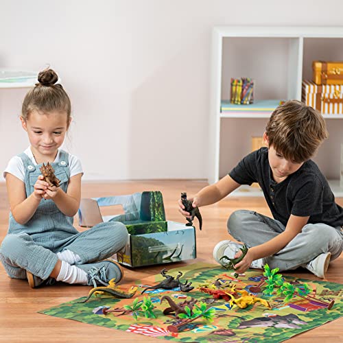 Dinosaur Kids Activity Mat with 9 Realistic Dinosaurs Figures