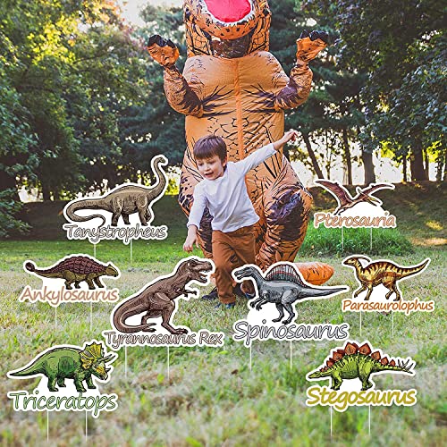 8 Pcs Outdoor Dinosaur Yard Signs for Birthday Party Decorations