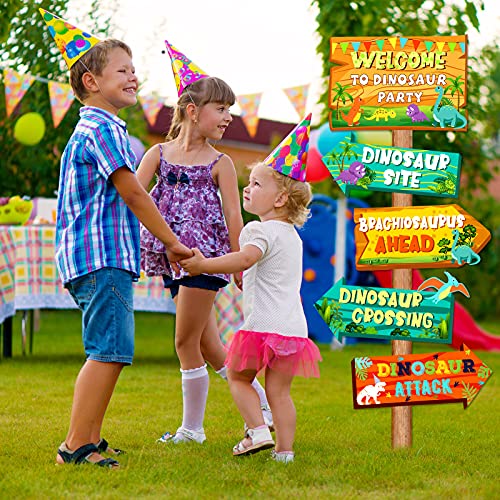 20 Piece Dinosaur Party Decorations incl. Beware of Dinosaur Signs and Yard Signs