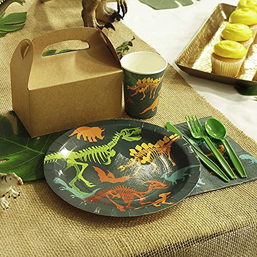 Dinosaur Party Bundle, Includes Plates, Napkins, Cups, and Cutlery (24 Guests,144 Pieces)