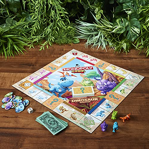 Monopoly Junior Dinosaur Edition Board Game, Kids Board Games, Fun Dinosaur Toys, Dinosaur Board Game