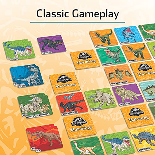 Wonder Forge Jurassic World Matching Game For Boys & Girls Age 3 and Up - A Fun & Fast Dinosaur Memory Game You Can Play Over & Over