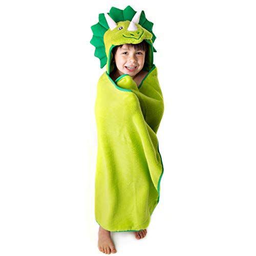 Premium Hooded Towel for Kids | Dinosaur Design | Ultra Soft and Extra Large | 100% Cotton Bath Towel with Hood for Girls & Boys by Little Tinkers World