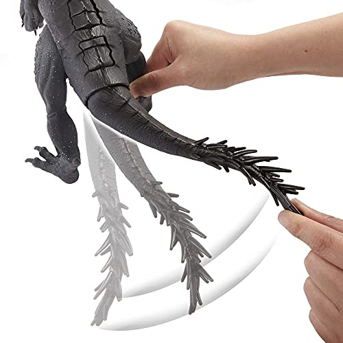 Jurassic World Toys Slash ‘N Battle Scorpios Rex Action & Sound Dinosaur Figure Camp Cretaceous with Movable Joints, Slashing & Tail Whip Motions & Roar Sound, Kids Gift Ages 4 Years & Up , Gray