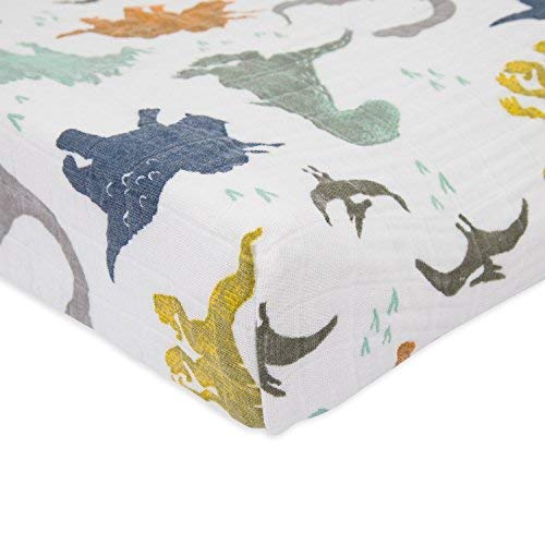 Dinosaur Friends Ultra Soft Changing Pad Cover Cotton Muslin Easy Clean 16” x 32”