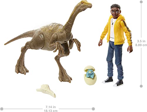 Jurassic World Human & Dino Pack Darius & Gallimimus Action Figures