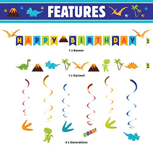 All-in-One Dinosaur Birthday Party Supplies Serves 16