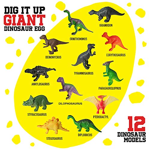 Jumbo Dinosaur Egg Dig Kit with 12 Different Dinosaurs 6 Digging Tools