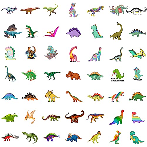 50PCS Waterproof Stickers for Water Bottle Notebook Camping, Dinosaur Theme Non-Repeating Vinyl Holiday Party Stickers