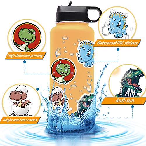 80pcs Waterproof Nature Dinosaur Stickers for Laptop Water Bottle Scrapbook Sticker Pack