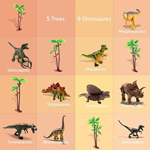 Dinosaur Kids Activity Mat with 9 Realistic Dinosaurs Figures