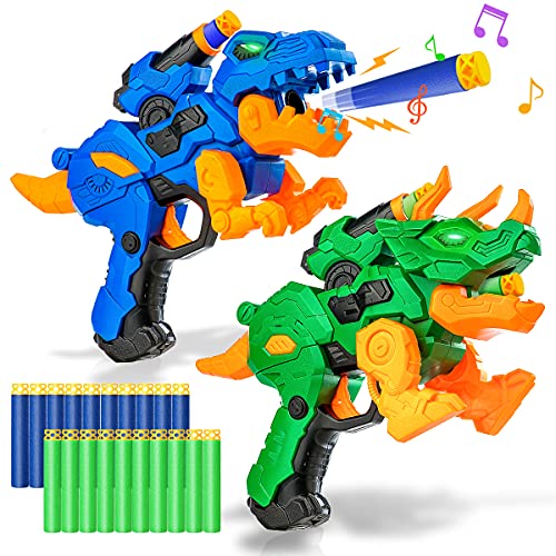 2 Pack Electric Blaster Transforming Dinosaur Nerf Guns