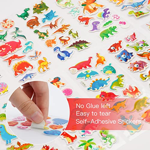 Unique Dinosaur sticker pack -10 sheets of 200 3D puffy stickers