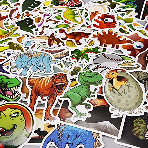[100 Pcs ] Waterproof Dinosaur Stickers for Kids, Boys, Girls, Toddlers, Dinosaur Party Favor Supplies, Teacher Reward Stickers, Dinosaur Sticker Decal for Laptop Water Bottle