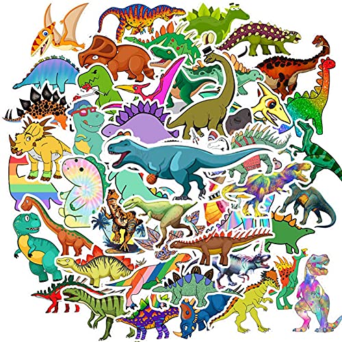 50PCS Waterproof Stickers for Water Bottle Notebook Camping, Dinosaur Theme Non-Repeating Vinyl Holiday Party Stickers