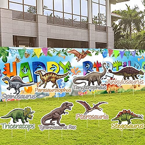 8 Pcs Outdoor Dinosaur Yard Signs for Birthday Party Decorations